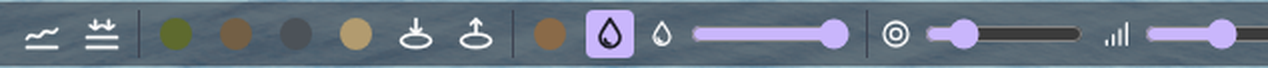 The wetness tool, with its slider